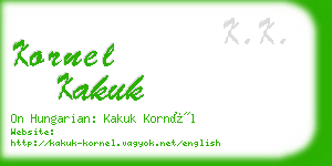 kornel kakuk business card